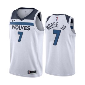 Dres Minnesota Timberwolves Wendell Moore JR 7 Nike 2022-23 Association Edition Bijela Swingman